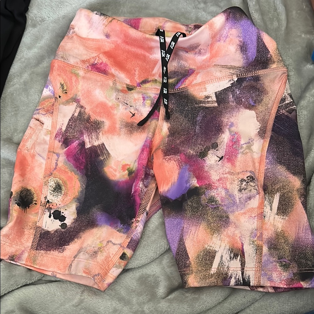 Nike Pink and Purple Athletic Shorts Vibrant Tie-Dye